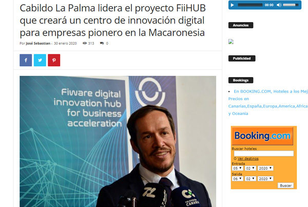 Cabildo La Palma lidera el proyecto FiiHUB que creará un centro de innovación digital para empresas pionero en la Macaronesia