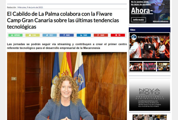 El Cabildo de La Palma colabora con la Fiware Camp Gran Canaria sobre las últimas tendencias tecnológicas