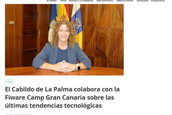 El Cabildo de La Palma colabora con la Fiware Camp Gran Canaria