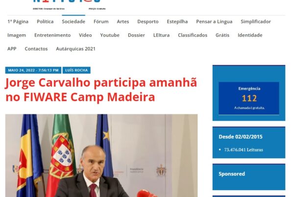 Jorge Carvalho participa amanhã no FIWARE Camp Madeira